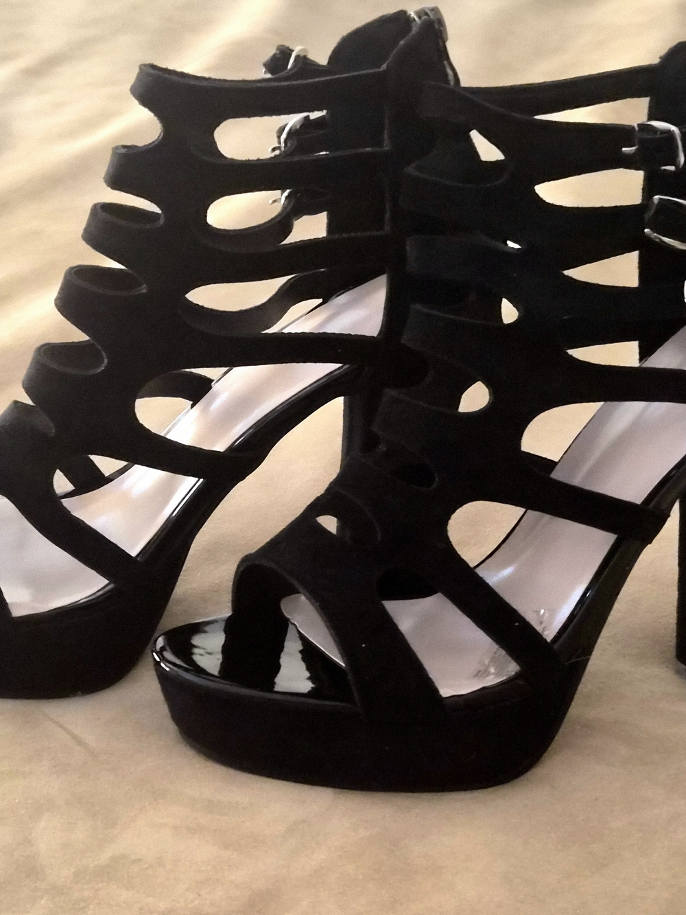 Women’s Black Cutout High Heel Sandals